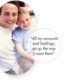 All my accounts, holdings, and more, set up the way I want them.
