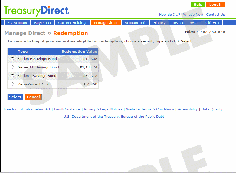 Manage Direct > Redemption