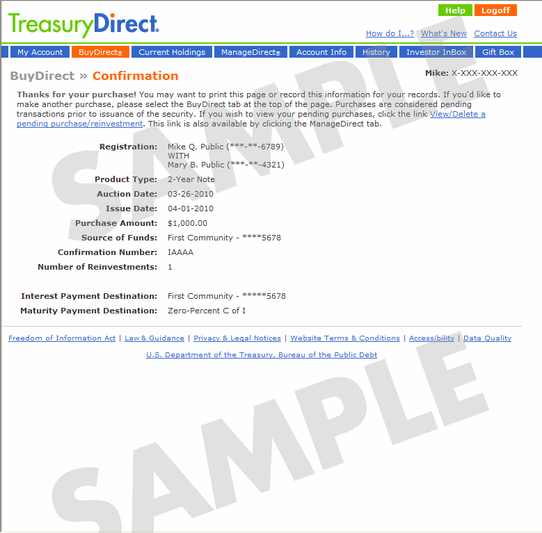 Buy Direct for Marketables > Confirmation