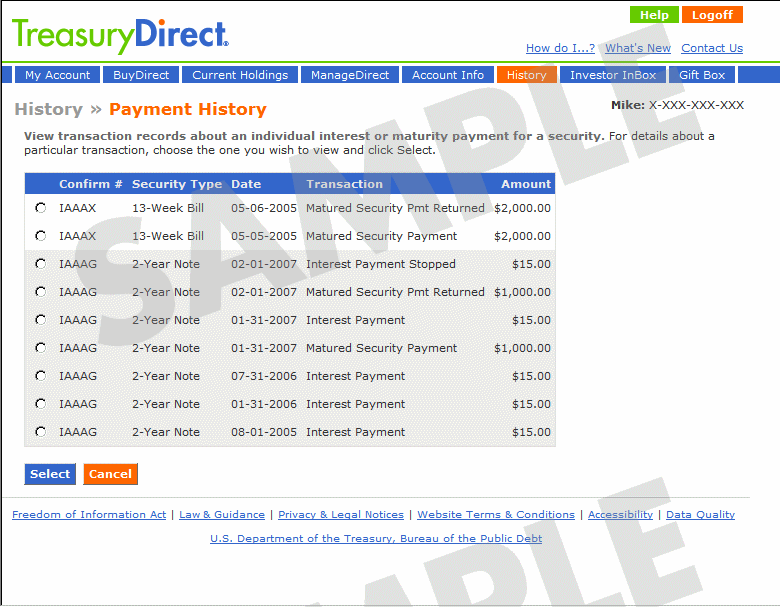 Payment History
