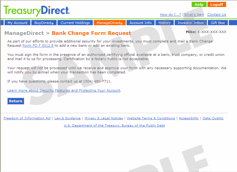 Bank Change Form Request