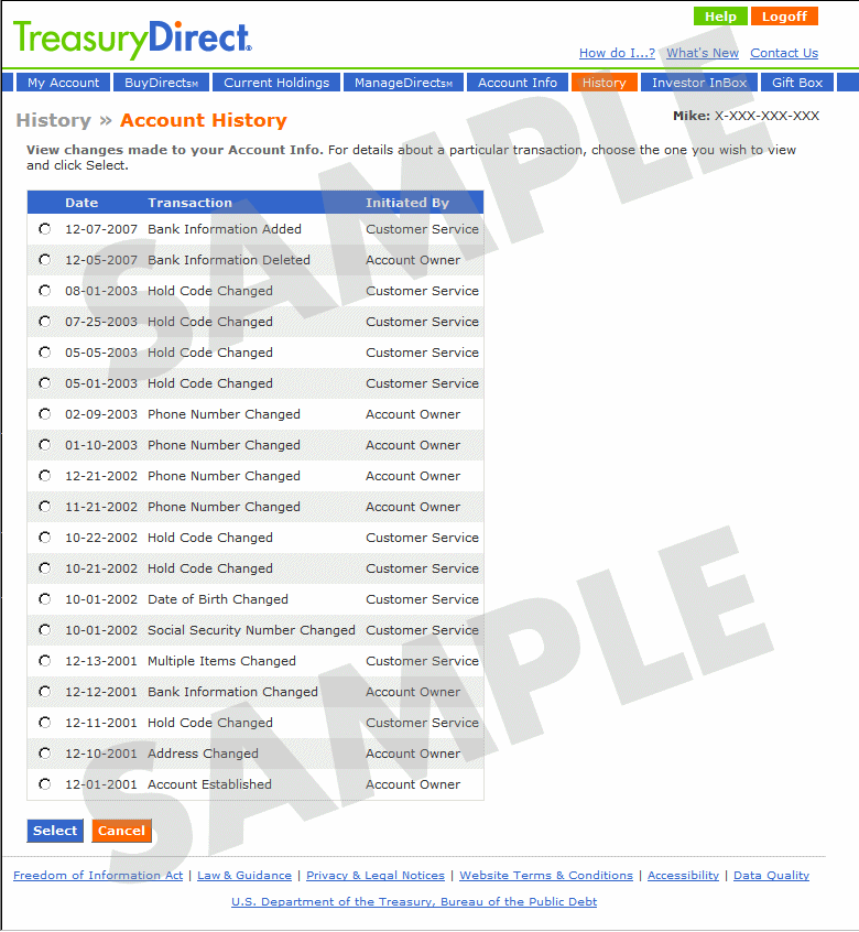 Account History