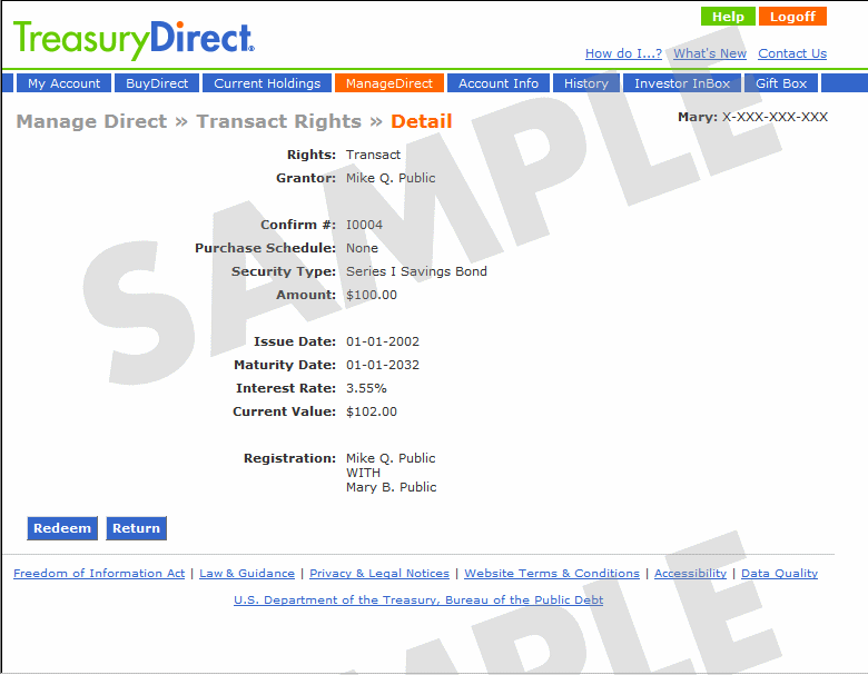 Manage Direct > Transact Rights > Detail